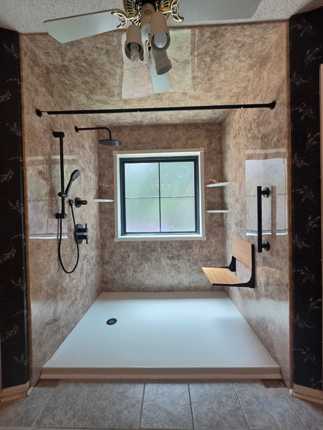 Tub-to-shower conversion in Anderson, SC — the finished bathroom after a one-day Patriot Showers install