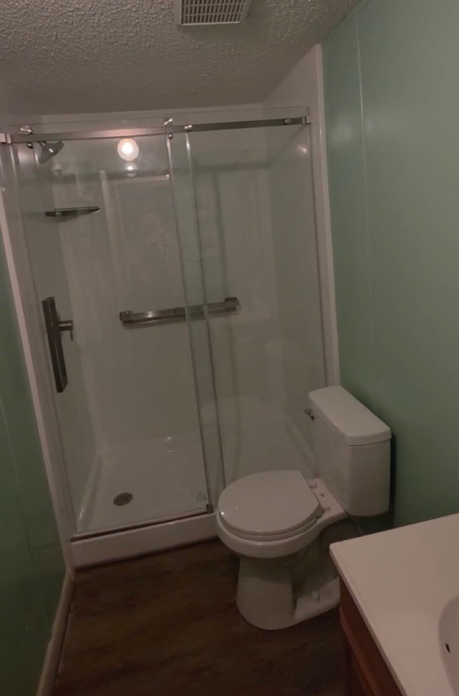 Tub-to-shower conversion in Simpsonville, SC — the finished bathroom after a one-day Patriot Showers install