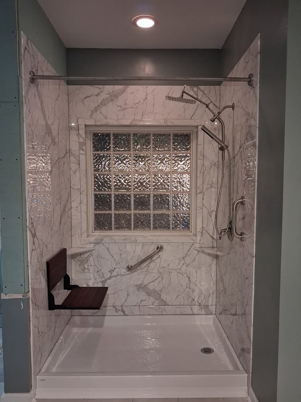 Tub-to-shower conversion in Taylors, SC — the finished bathroom after a one-day Patriot Showers install