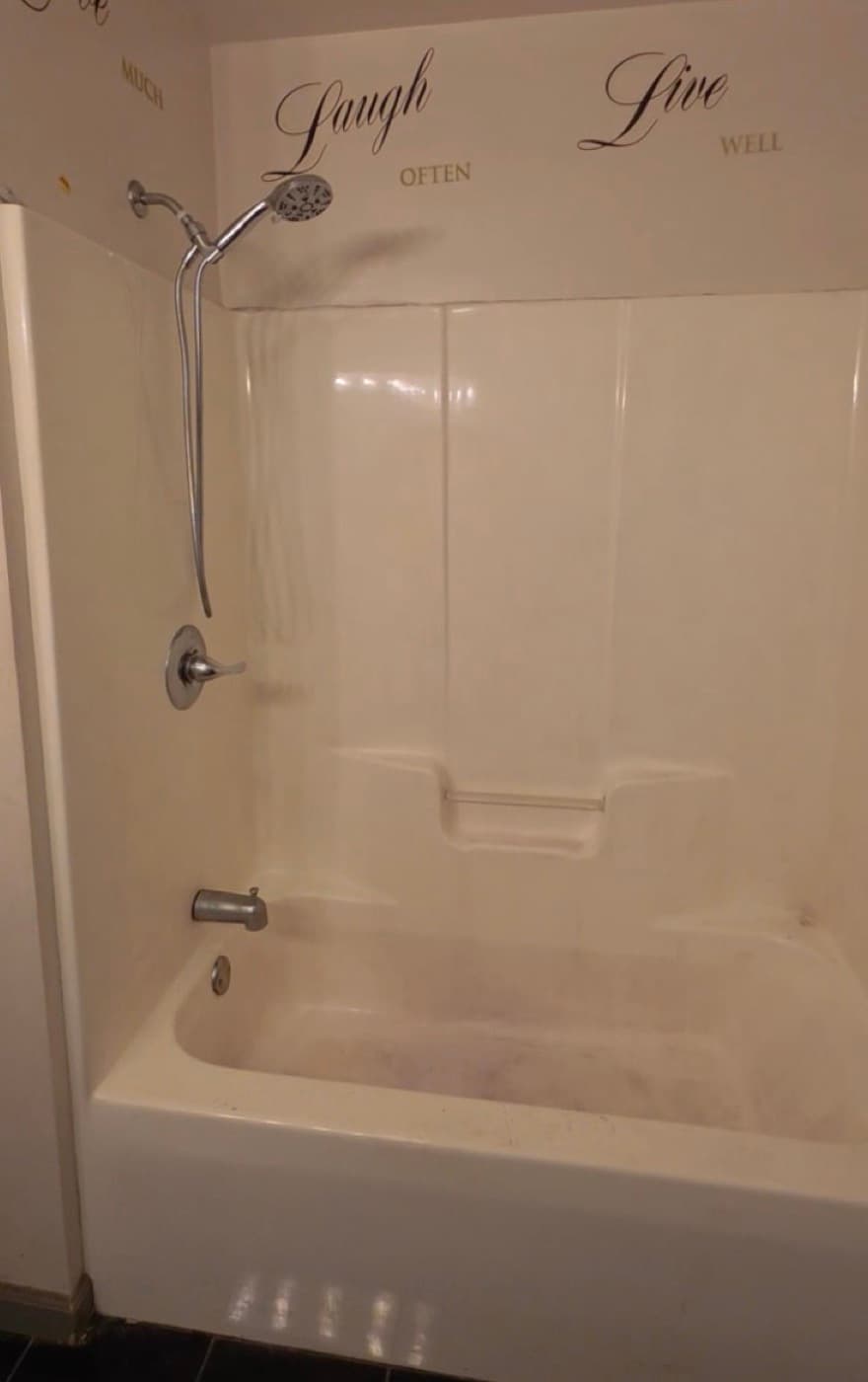 Tub-to-shower conversion in Travelers Rest, SC — the original bathroom before Patriot Showers started work