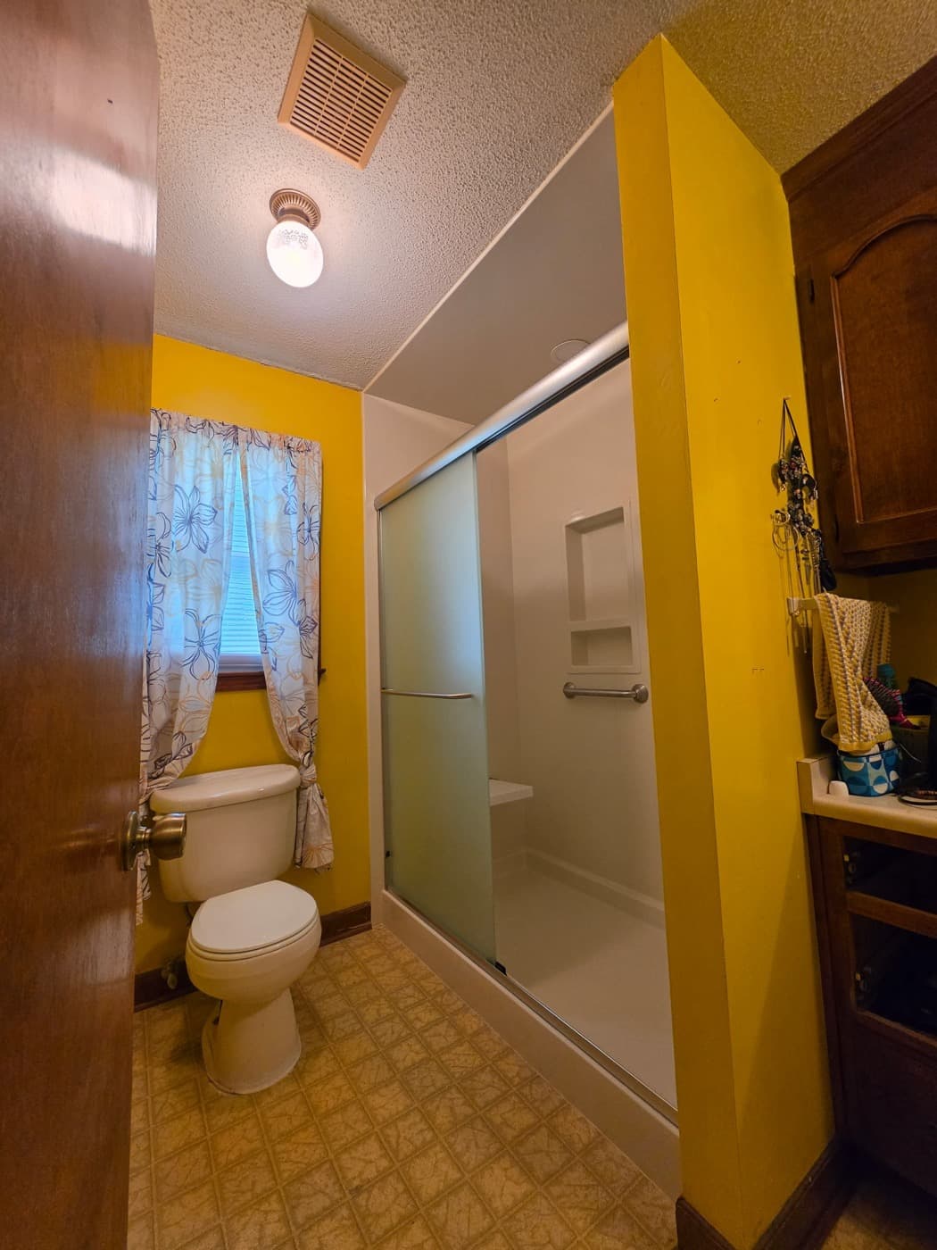 Walk-in shower remodel in Simpsonville, SC — the finished bathroom after a one-day Patriot Showers install