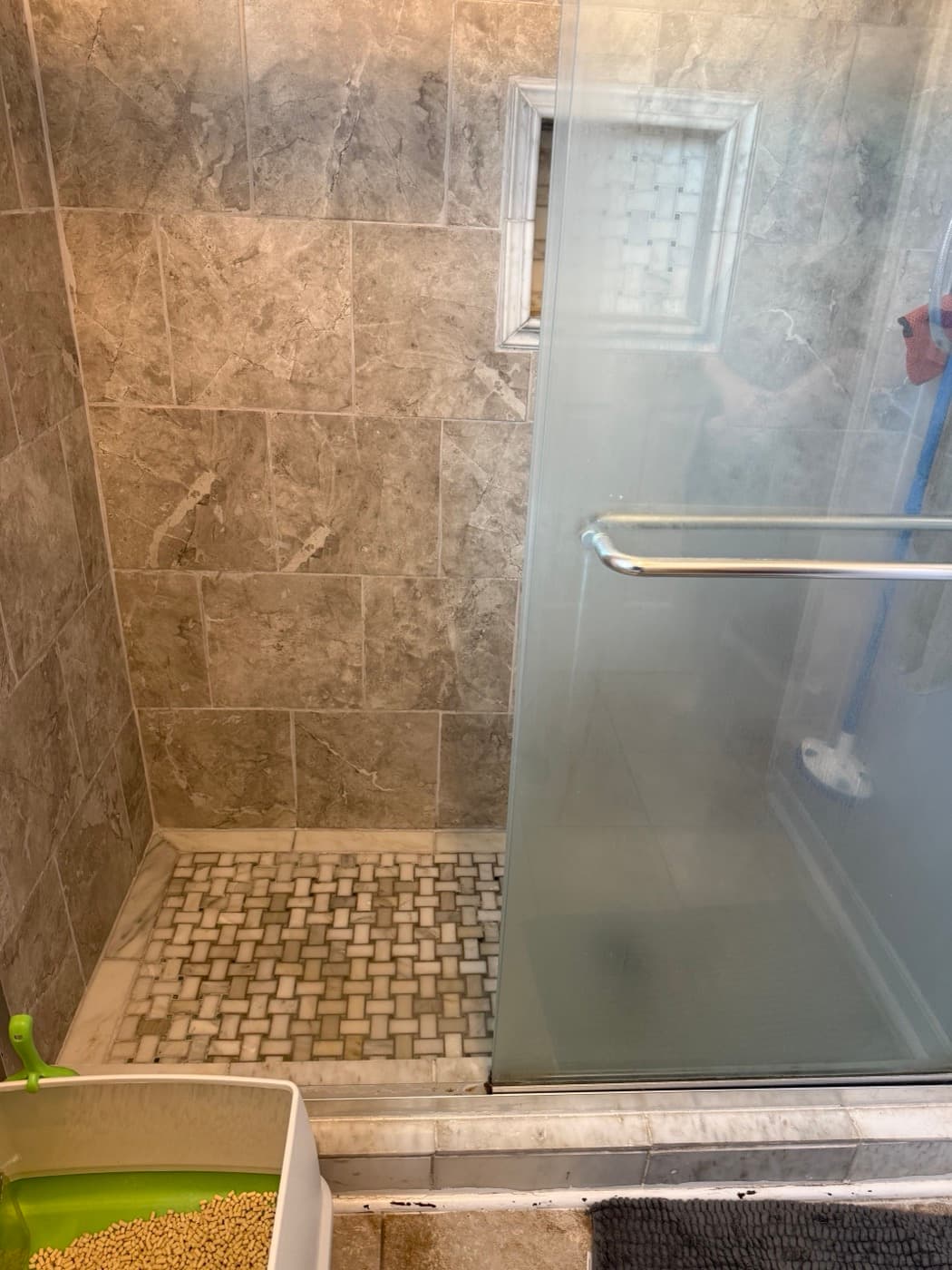 Walk-in shower remodel in Taylors, SC — the original bathroom before Patriot Showers started work